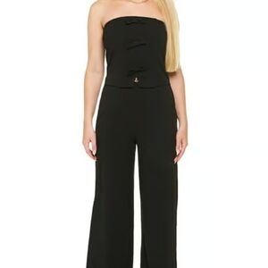 Elegant Black Strapless Jumpsuit